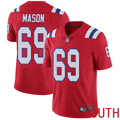 New England Patriots Football #69 Vapor Untouchable Limited Red Youth Shaq Mason Alternate NFL Jersey
